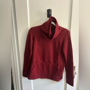 Kuhl Quilted Red Women's Cowl Neck Pullover Sweater | Size XS